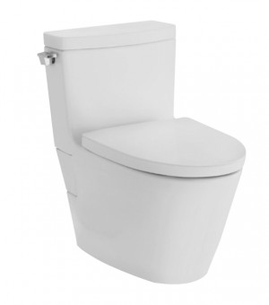 كرسي أفرنجي قطعة واحدة ابيض 30 سم S- Trap مع غطاء (SOFT CLOSE) تصريف تريندو - صناعة صيني TOTO - CW870EBT305